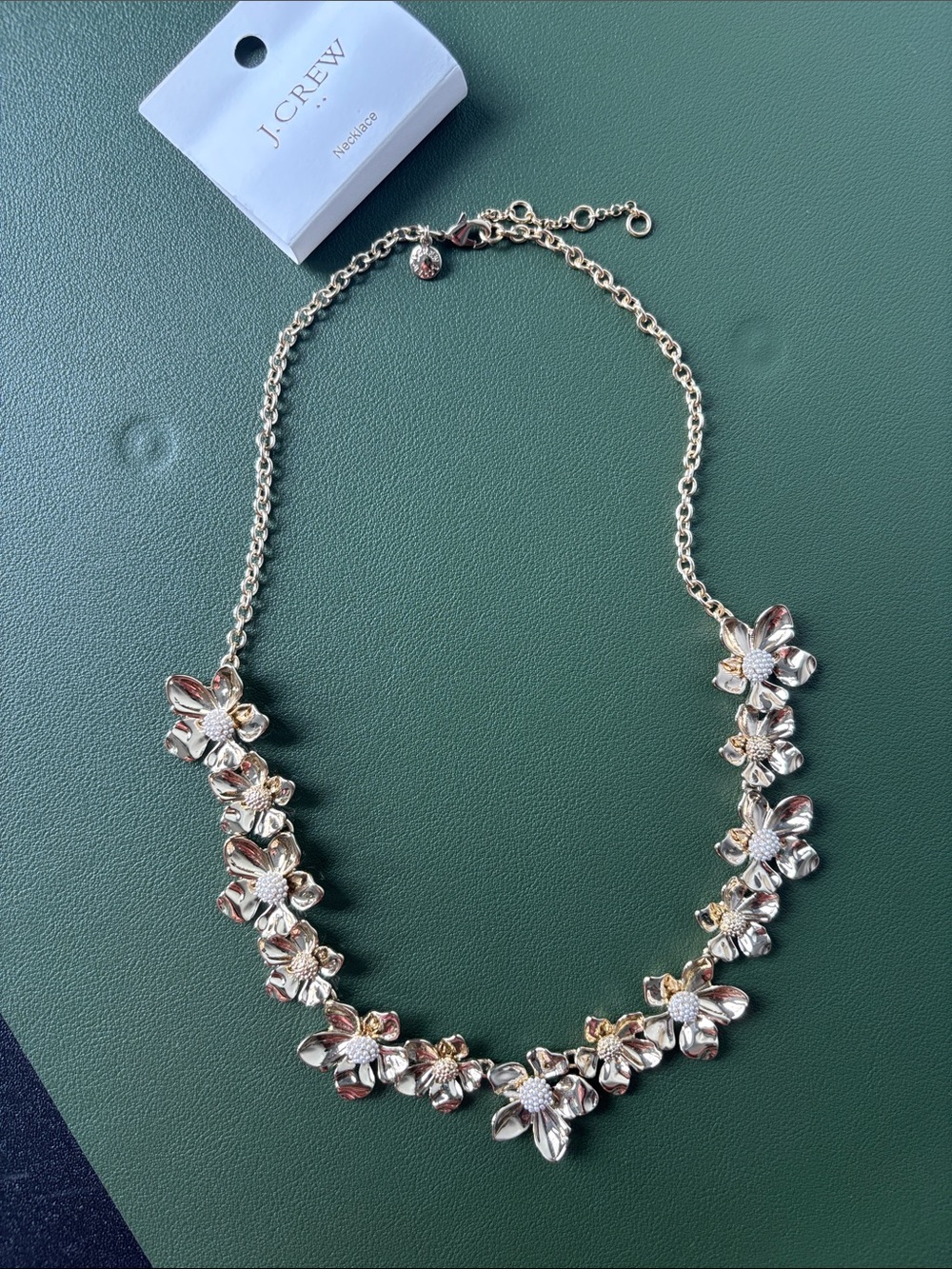 J. Crew Gold Floral Statement Necklace